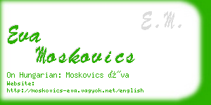 eva moskovics business card